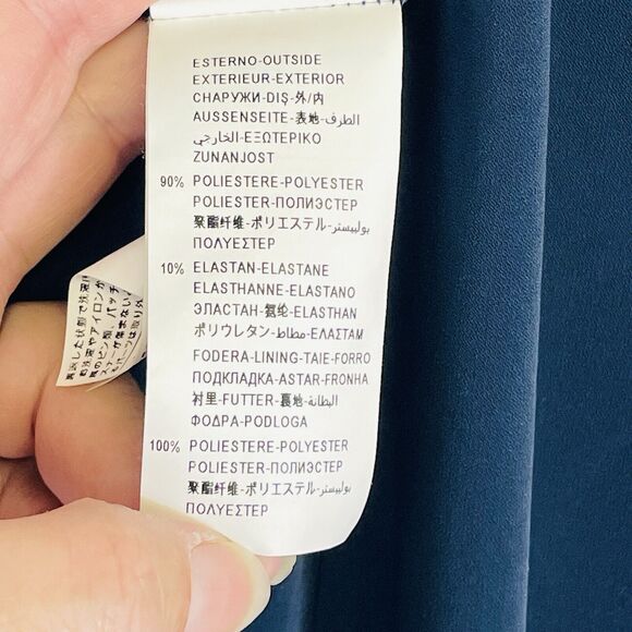 Benetton Womens Navy Blue Jewel Collar Sleeveless‎ Sheath Dress Women's Small - Picture 8 of 8